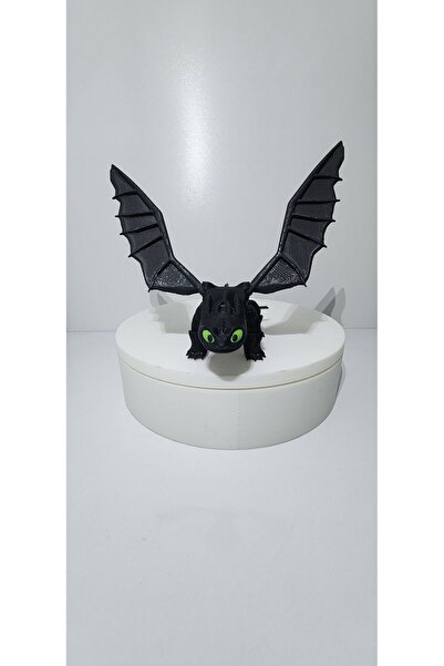 ARELSTORE Ejderhanı Nasıl Eğitirsin - 3d Dişsiz Toothless Siyah Hareketli Ejderha Figür 20cm