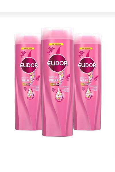 Elidor Elidor Superblend Hair Care Shampoo Strong and Shiny Vitamin E Macadamia Oil and Collagen 400 ml X3Ad