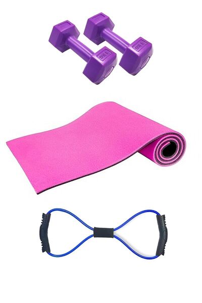 Tosima Σετ πιλάτες 8 χιλιοστών Pilates Mat Pilates με 1 κιλό αλτήρα και οκταγ...