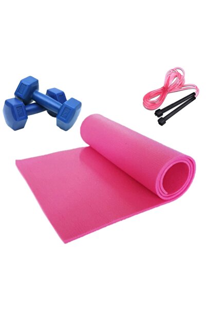 Tosima Pilates Seti 1 Kg Dambıl Pilates Minderi Atlama Ipi Set Yoga Seti