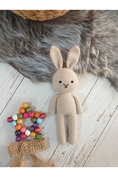 On marifet yün ve hobi dünyası Amigurumi örgü oyuncak uyku arkadaşı minik tavşan renkli