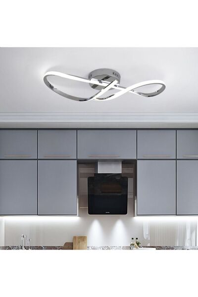 Buiva Modern Led Avize Plafonyer Tavan Salon Mutfak Oturma Odası Hol Antre Avize Antrasit Füme