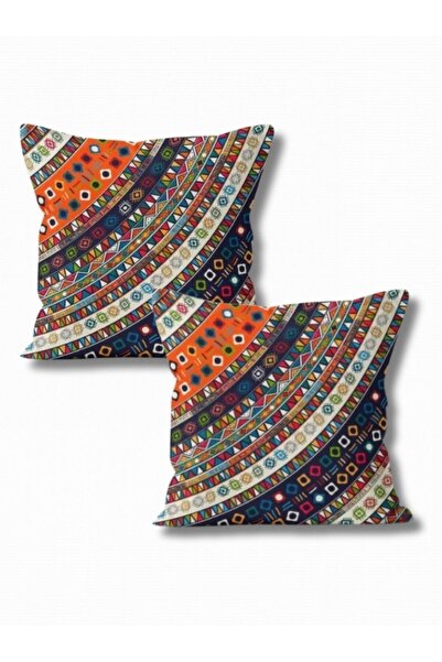 Enoteks Suede Throw Pillow Cover - Set of 2 Printed, Maya