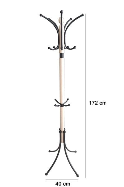 TOLUNAY Metal Clover Model Coat Rack Standing Hanger - Painted Maple