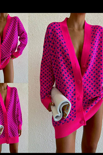 Cockatoo Women's Knitted Buttoned Loose Cardigan