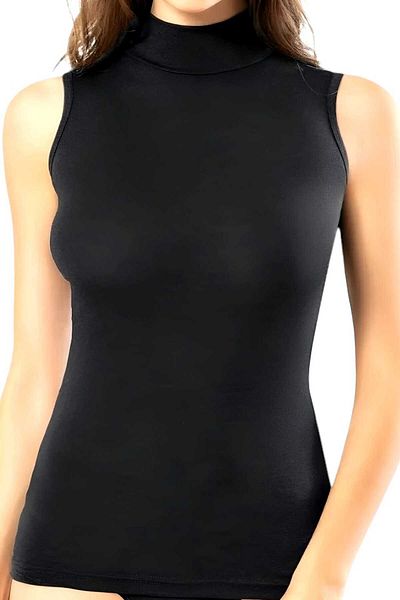 Tezzgelsin Cotton Turtleneck Women's Tank Top - Zero Sleeve Set of 2