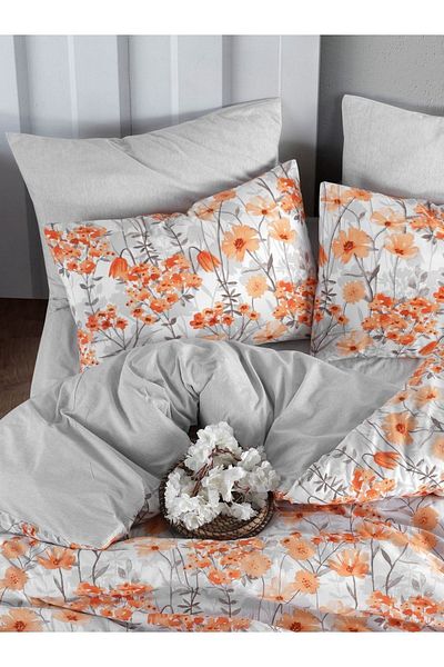 MyStory Home Set cuvertură de pilota dublă elastică cu cearșaf - Naranja