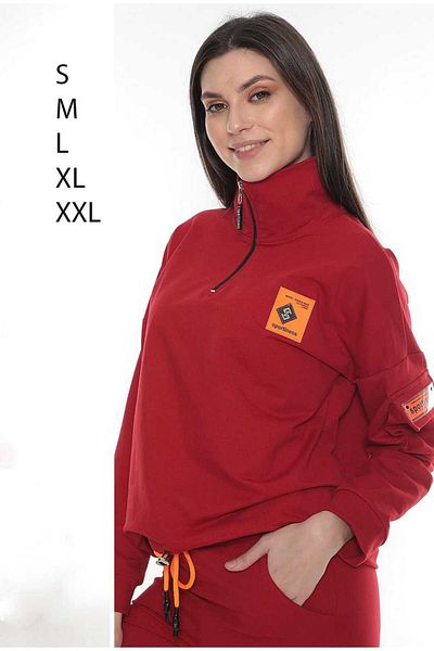 sportiness Women's Tracksuit Set - Half Zipper, Commando Pocket, Two Thread