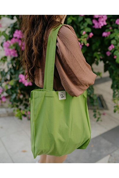 fimugift Yeşil Körüklü Bez Çanta
