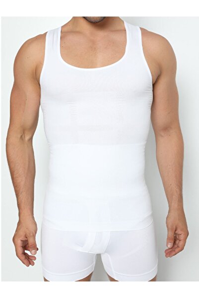jilly jo Secret Moda Men's White Corset - Belly and Waist Abdominal Tank Style