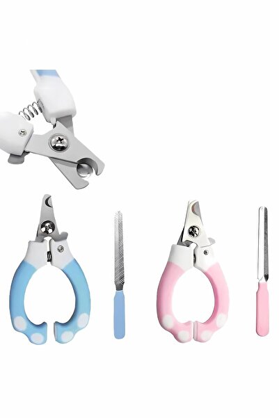 Genel Markalar Renkli Kedi Köpek Evcil Hayvan Tırnak Makası ve Törpü Seti Pembe