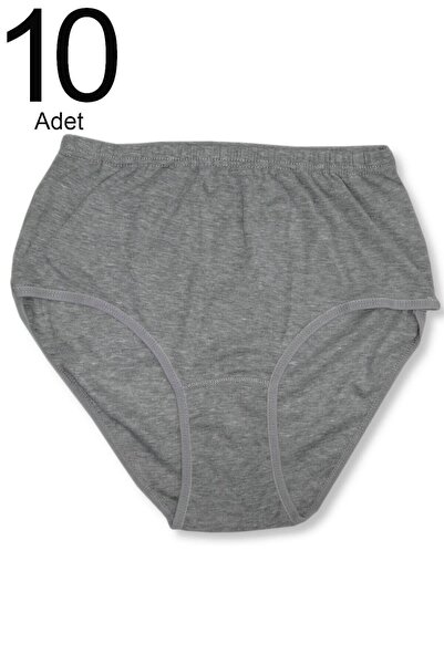 jilly jo Γκρι βαμβακερό ριμπ γυναικείο εσώρουχο Bato - Συσκευασία των 10