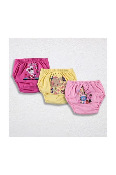 bejamonti chocolate baby kids Girl's Training Pants Set of 3 - Rabbit