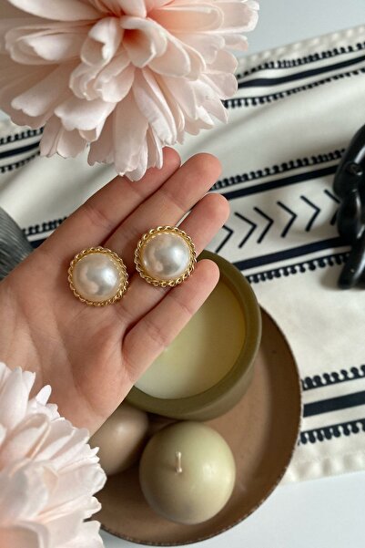 Dora Accessories Incili Vintage Altın Renk Küpe