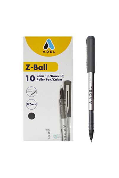 Adel Z-Ball Roller Kalem 0.7 mm Siyah 10 Adet