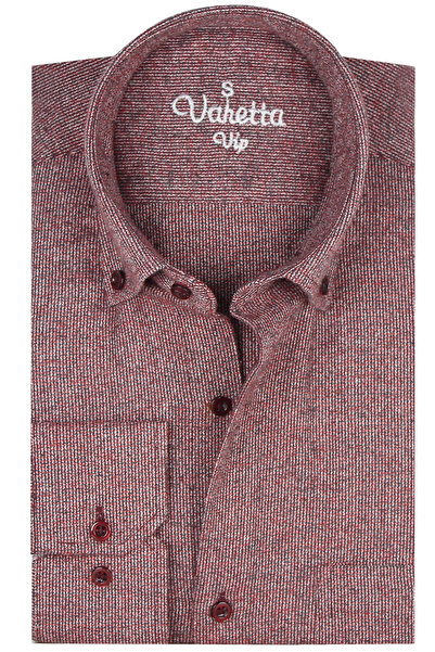 Varetta Claret Red Men's Winter Shirt - Plain Pocket, Wide Cut