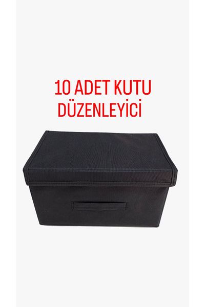 TURİNHOME Box Organizer, Box Storage Bag, Multi-Purpose Box, Organizer with Lid 10 Pieces Box Organizer