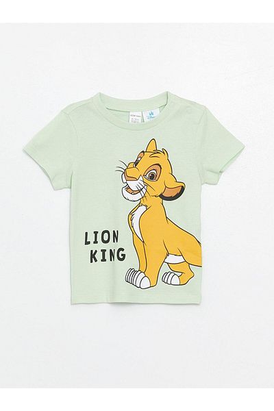 LC Waikiki Crew Neck Short Sleeve Lion King Printed Baby Boy Pajamas Set with Shorts