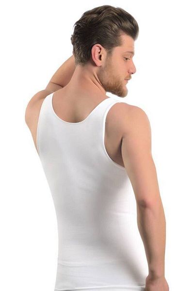 Momslab White U Collar Thick Strap Men's Undershirt 740