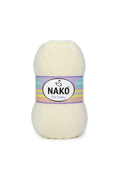 NAKO Grisonline Elit Baby - Non-Pilling Baby Knitting Thread, Color Code: 300 Cream
