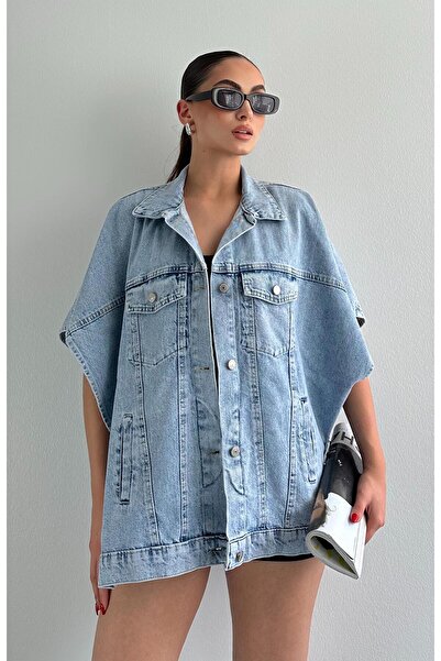 Bir سترة الدنيم المعطف الأزرق