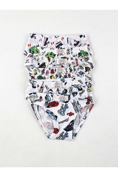 Momslab Set of 6 Colorful Patterned Slip Panties for Boys