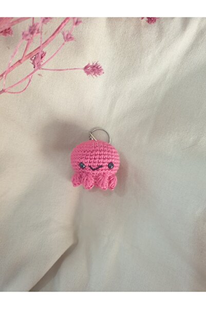 On marifet yün ve hobi dünyası Amigurumi ahtapot renkli anahtarlık