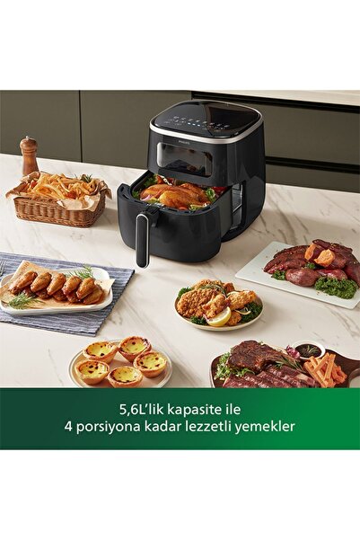 Philips 3000 Serisi XL Airfryer, 5.6L Kapasiteli Hazne, Siyah, HD9257/80