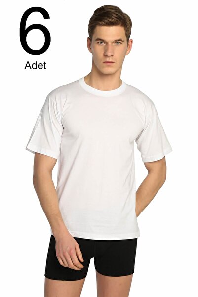 bejamonti chocolate baby kids White 6 Pack - Men's Crew Neck Undershirt Cotton