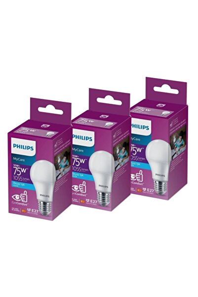 Philips Led 10-75w Ampul 6500k Beyaz Işık 3lü