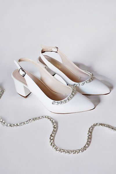 Modavien Pantofi de mireasa dama White Stone - 5 cm