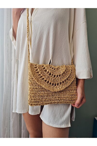 EHF LifeStyle KADIN OMUZ ÇANTA / HASIR ÇANTA / YAZLIK ÇANTA / OMUZ ÇANTA/ ÖRME ÇANTA