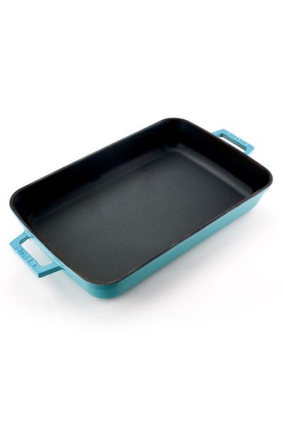 Lava Cast Rectangular Rosto and Oven Tray Cast Iron Solid Double Handle Spring Series Size 26x4