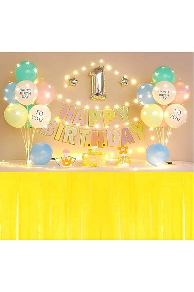 kidspartim Τραπέζι με φούντα 270x75 cm Ματ Κίτρινο