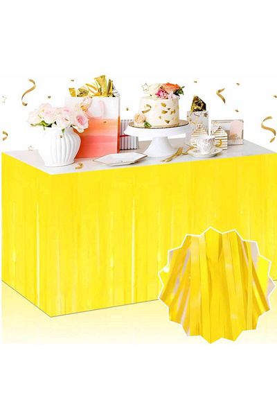 kidspartim Τραπέζι με φούντα 270x75 cm Ματ Κίτρινο