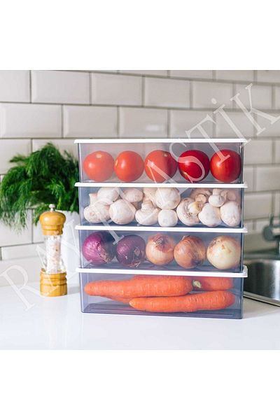 ray plastik 4 Dark Smoked Storage Containers 1.5 Lt