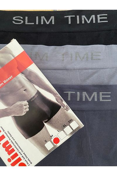 SLIM TIME SHAPER Ανδρικά μπόξερ Microfiber 3 Pack Premium Extra Άνετα χωρίς ραφή