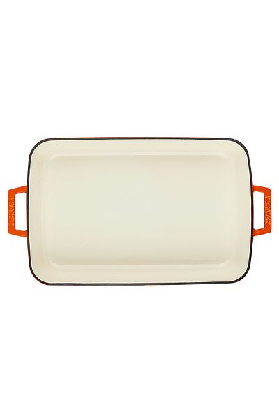 Lava Cast Rectangular Rosto and Oven Tray Cast Iron Monolithic Double Handle Edition Series Size 26x