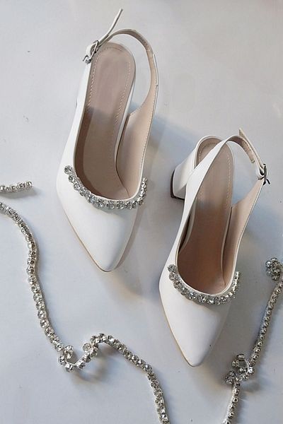 Modavien Pantofi de mireasa dama White Stone - 5 cm