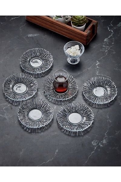 Kaveh glass Kaveh Tea Plate 6 Piece Diamond