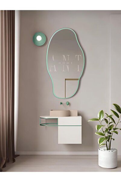 ant home Asimetrik 75X40  CM Konsol Aynası, Dresuar Aynası, Tuvalet Aynası, H...