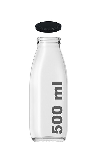 Afracam 500 ml Transparent Milk and Buttermilk - Empty Glass Bottle with Meta...