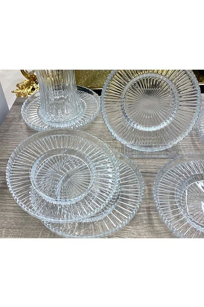Riva Set of 6 Glass Tea Cups and Saucers Compatible with Elysia Cups