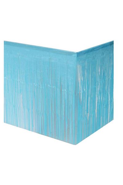 kidspartim 270x75 cm Ματ Μπλε Τραπέζι Φούντα