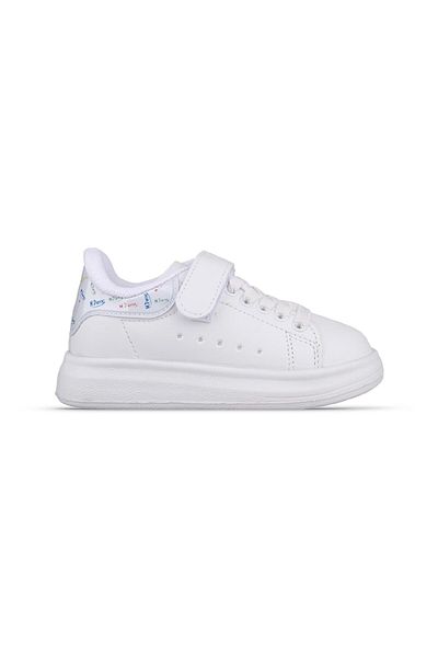 MP ONE Tenis alb - Copii mici cu șireturi / Velcro