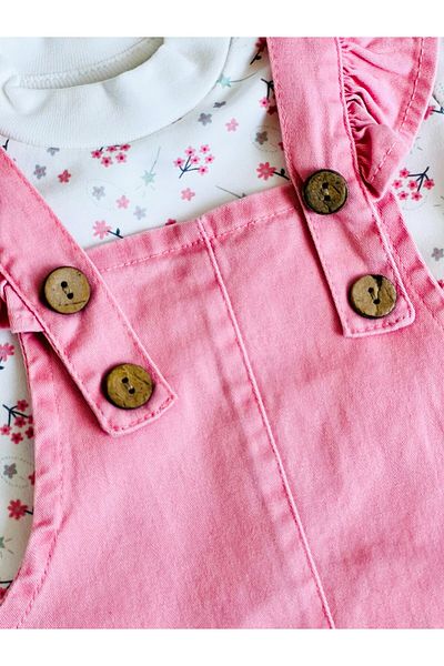 Aydodo Ester Floral Patterned Frill Shoulder Strap Salopet