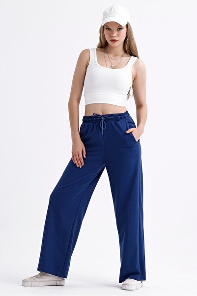MD trend Wide Leg and Elastic Waist Basic Women's Sweatpants