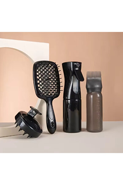 newnet 4'Lü Mükemmel Saçlar İçin Bakım Seti- Tarak- Kafa Derisi Masaj Tarağı-...