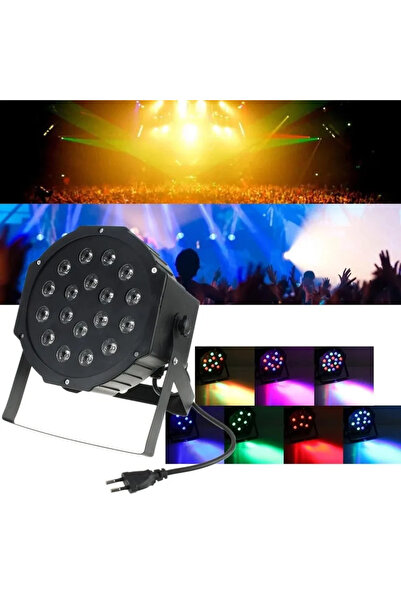 nelerbulurum Sese Duyarlı Rgb Led 1W 18 Led Par Sahne Işığı-parti, Disko,rest...