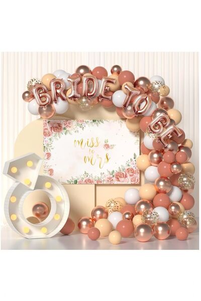 BİDOLUMUTLULUK Bride  Folyo Balon Seti Bekarlığa Veda Bride Partisi Balon Süs...